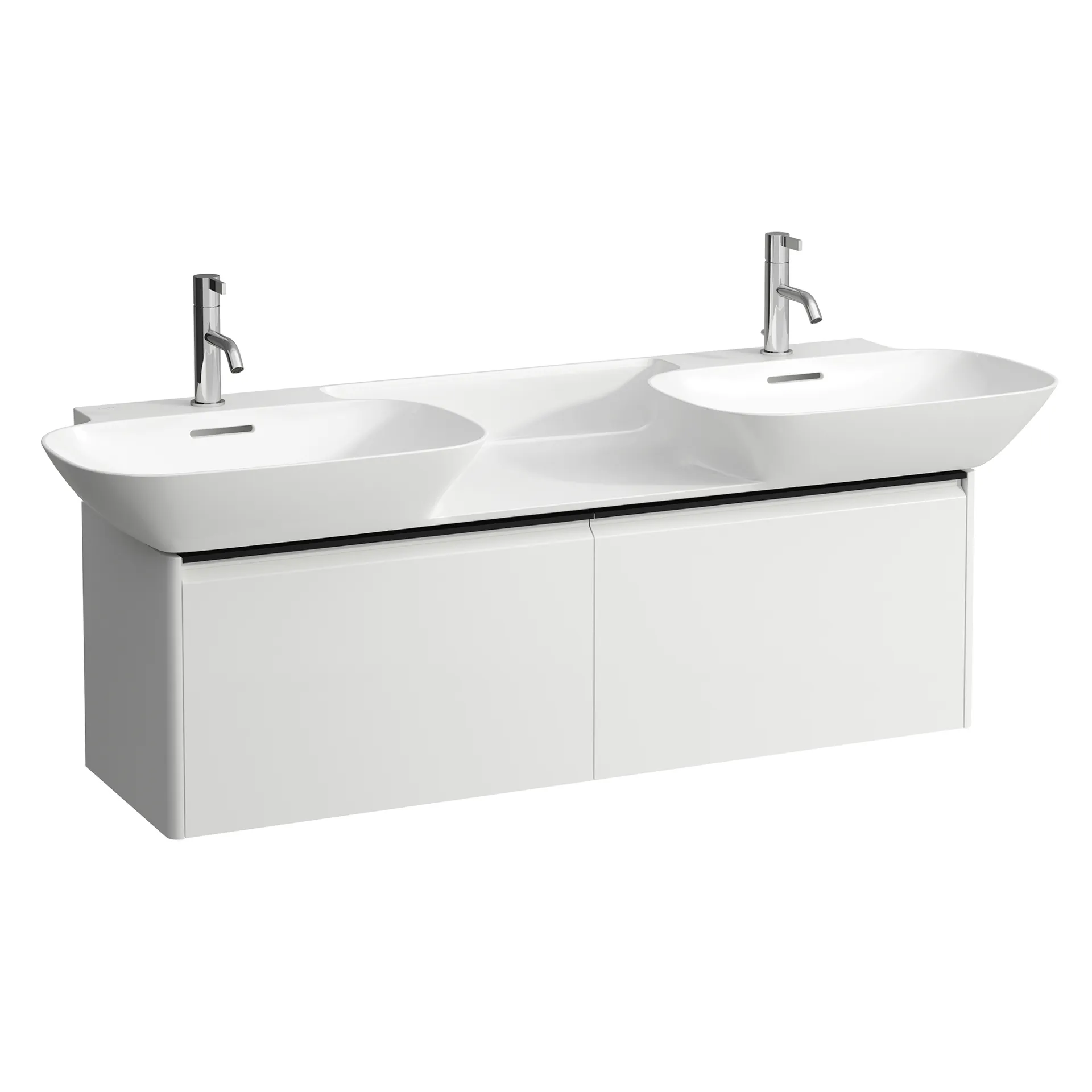 Waschtischunterbau BASE für INO 348x1170x362 2 Schubladen mit Griff Aluminium schwarz für Doppelwaschtisch H814304 weiß matt Waschtischunterbau BASE für INO 348x1170x362 2 Schubladen mit Griff Aluminium schwarz für Doppelwaschtisch H814304 weiß matt