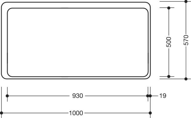 HEWI Spiegel 57 × 100 cm