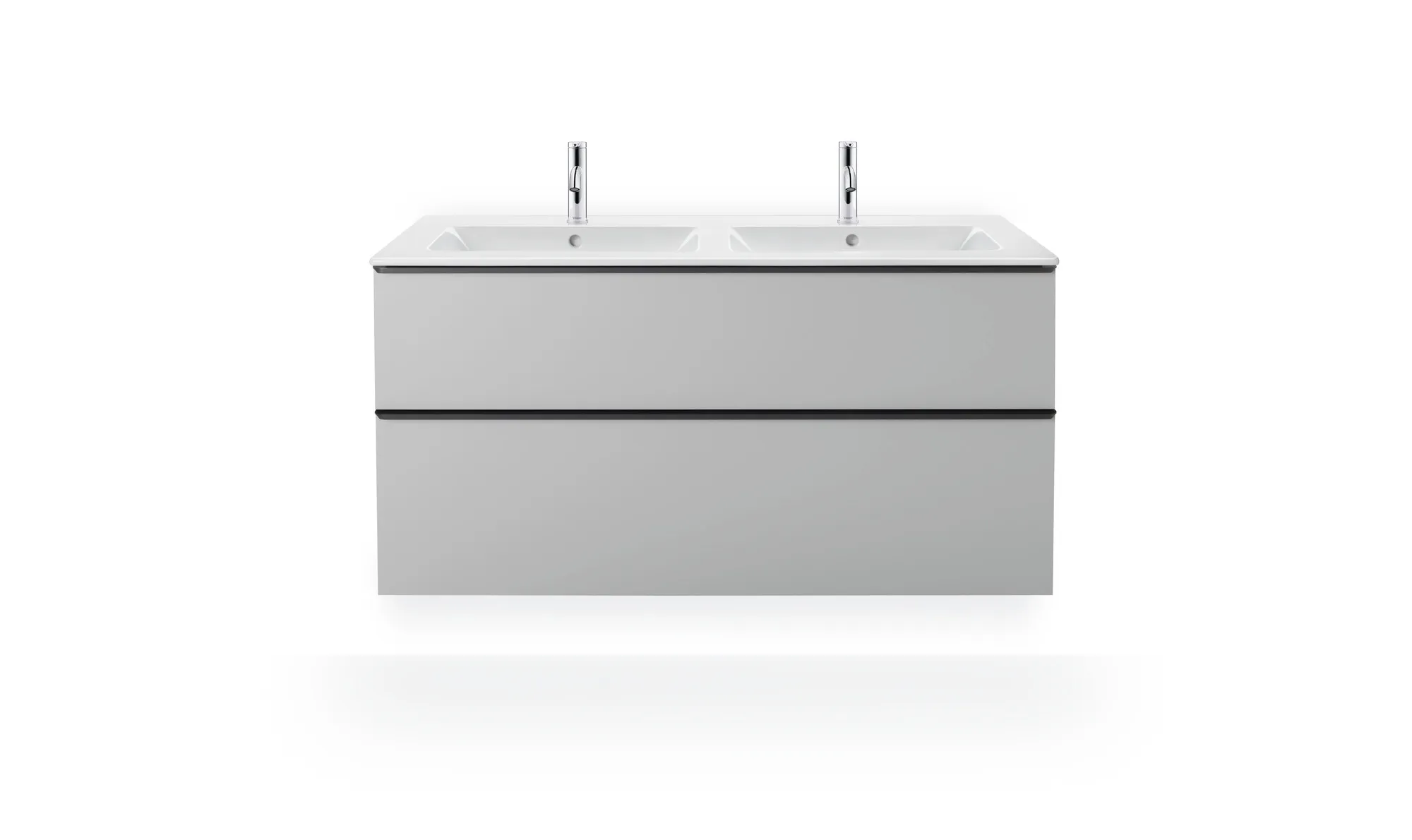 Doppel-Wandwaschtisch „ME by Starck“, mit Überlauf in Weiß Hochglanz Doppel-Wandwaschtisch „ME by Starck“, mit Überlauf in Weiß Hochglanz