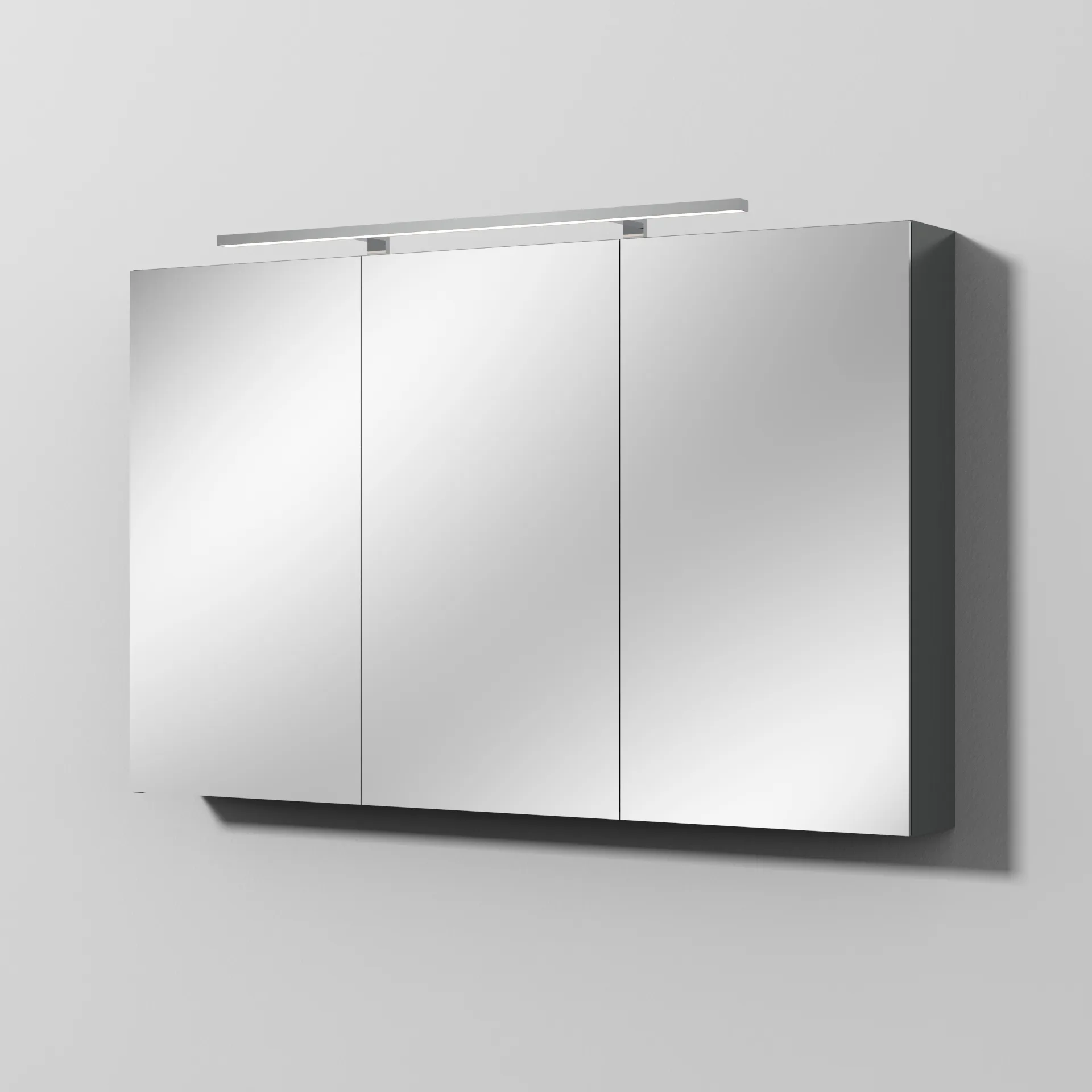 Sanipa Wandvorbau Spiegelschrank „Milla“ 1200 × 750 × 149 mm Anschlag rechts, rechts in Anthrazit (glanz), Anschlag rechts