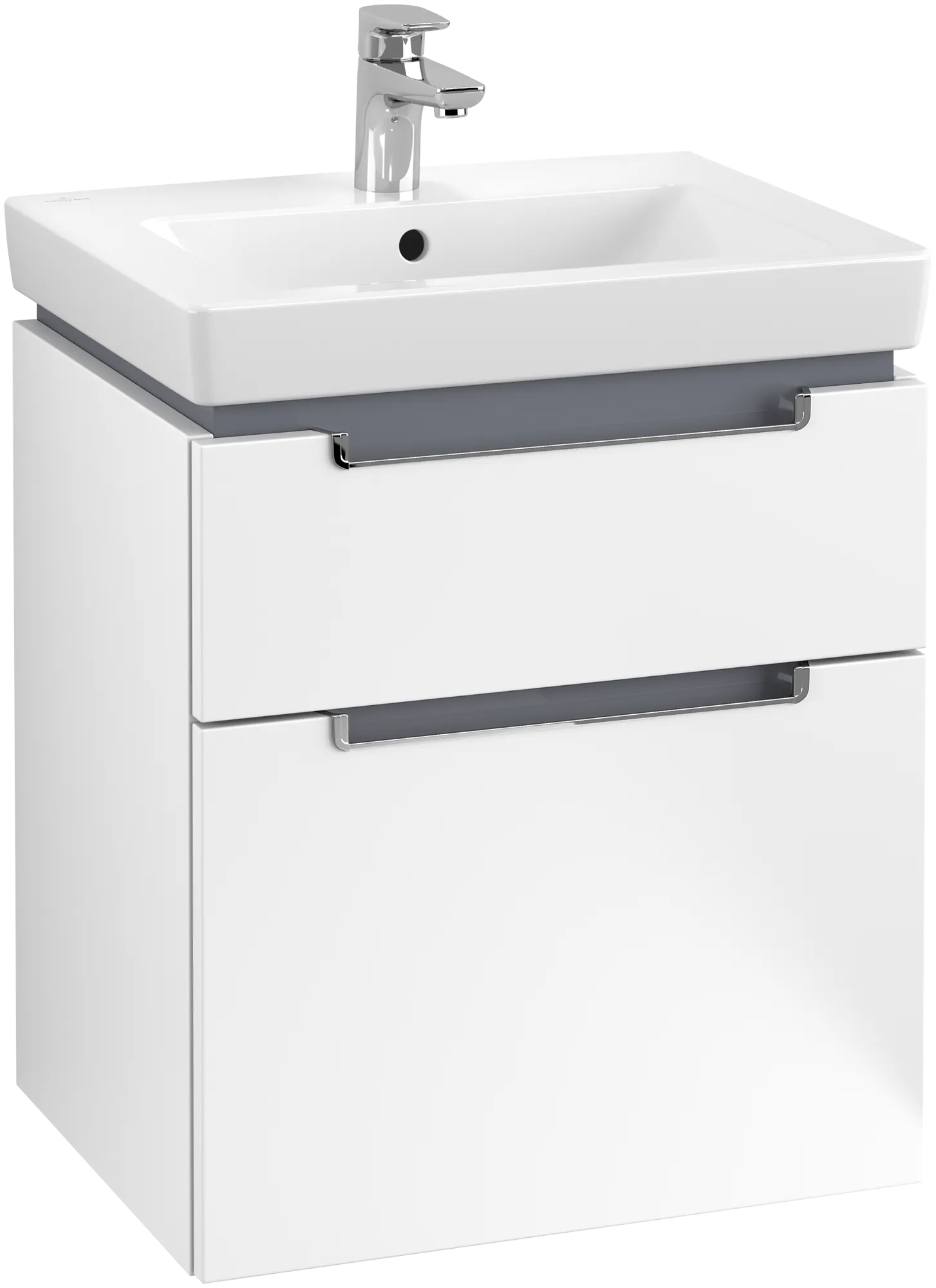 Villeroy & Boch Waschtischunterschrank „Subway 2.0“ 537 × 590 × 423 mm Weiß Matt, für Becken mittig, ohne Beleuchtung