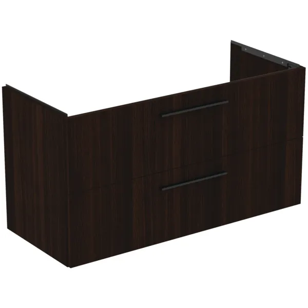 Möbelwaschtischunterschrank i.life B 2 Auszüge Siphonausschnitt auf der rechten Seite 1200x505x630mm Weiß matt