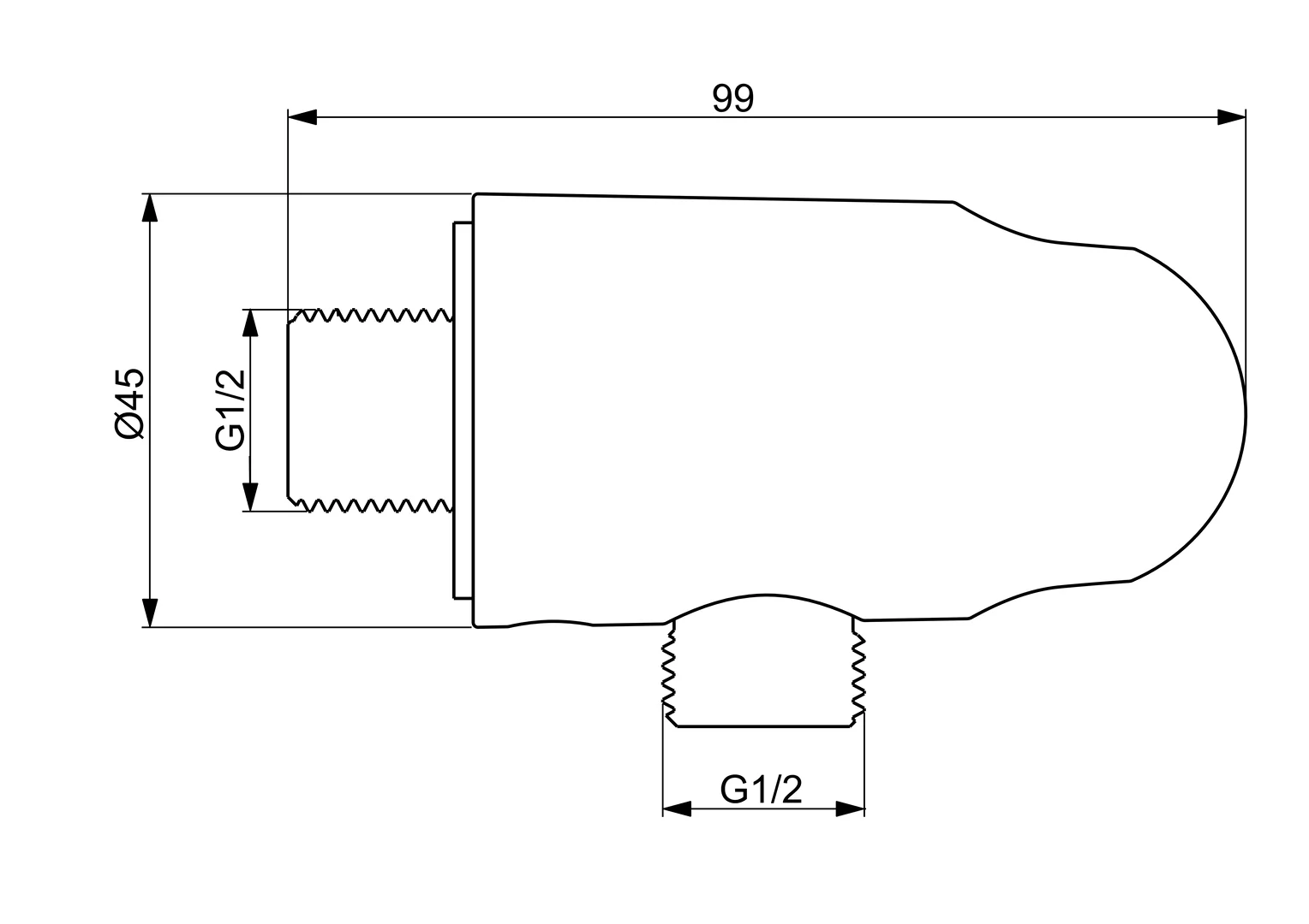 Hansa Wandanschlussbogen Hansa 2900-81 Bronze gebürstet