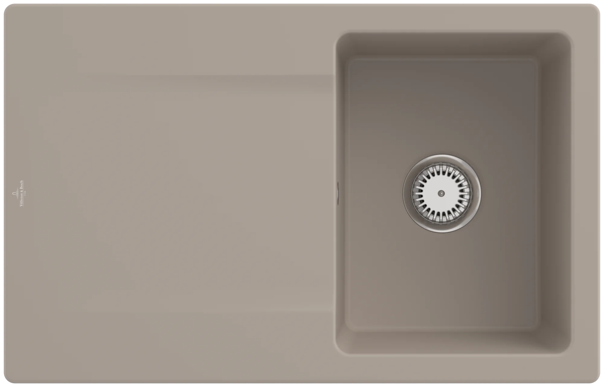 Villeroy & Boch Einbauspüle Siluet 45 Almond CeramicPlus 800x510mm, TitanCeram, Handbetätigung, 220mm Höhe