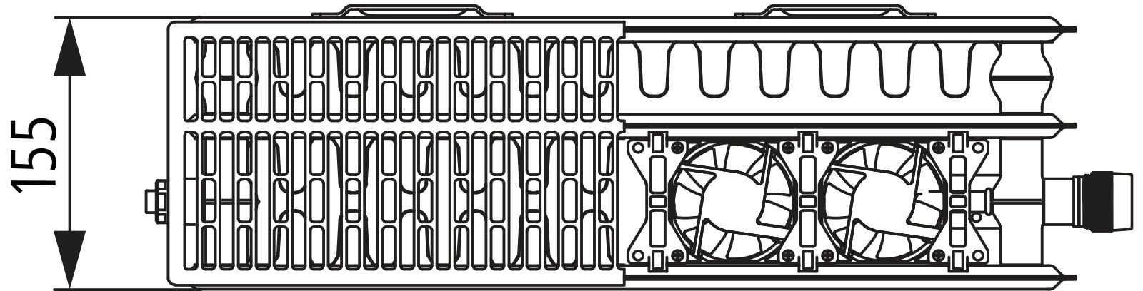 Kermi Wärmepumpen-Design-Flachheizkörper „x-flair Profil-V“ 160 × 40 cm in Farbkonzept