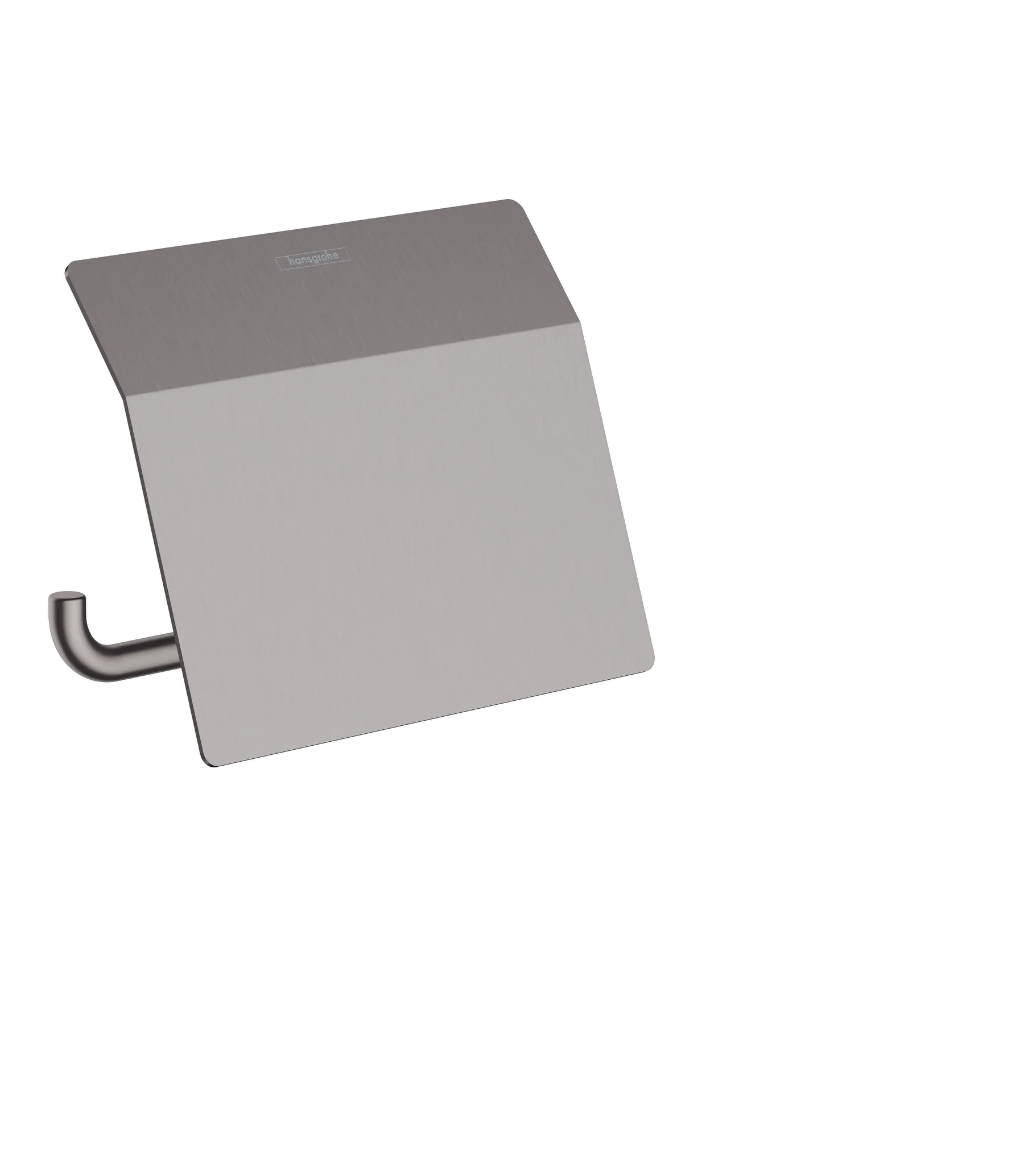 Hansgrohe AddStoris Q Papierrollenhalter mit Deckel, Brushed Black Chrome, Wandmontage, Metall, verdeckte Befestigung