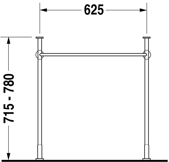 Duravit Metallkonsole Vero, Chrom Poliert, höhenverstellbar, 425x625x715-780 mm Duravit Metallkonsole Vero, Chrom Poliert, höhenverstellbar, 425x625x715-780 mm