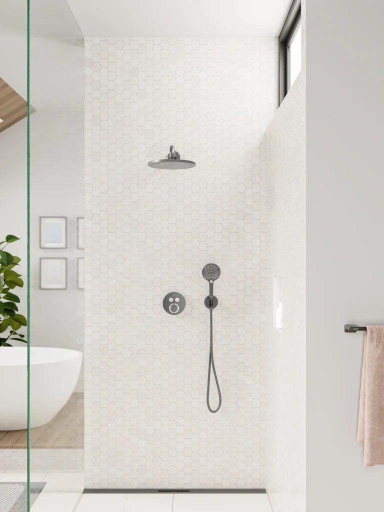 Hansgrohe Handbrause Raindance Select S 120 BBC, Brushed Black Chrome, 3 Strahlarten, QuickClean, Durchflussmenge 15 l/min