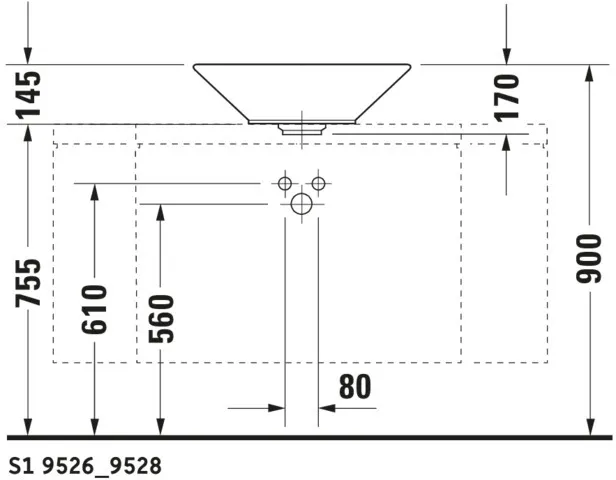 Aufsatzwaschtisch „Starck 1“, mit Überlauf