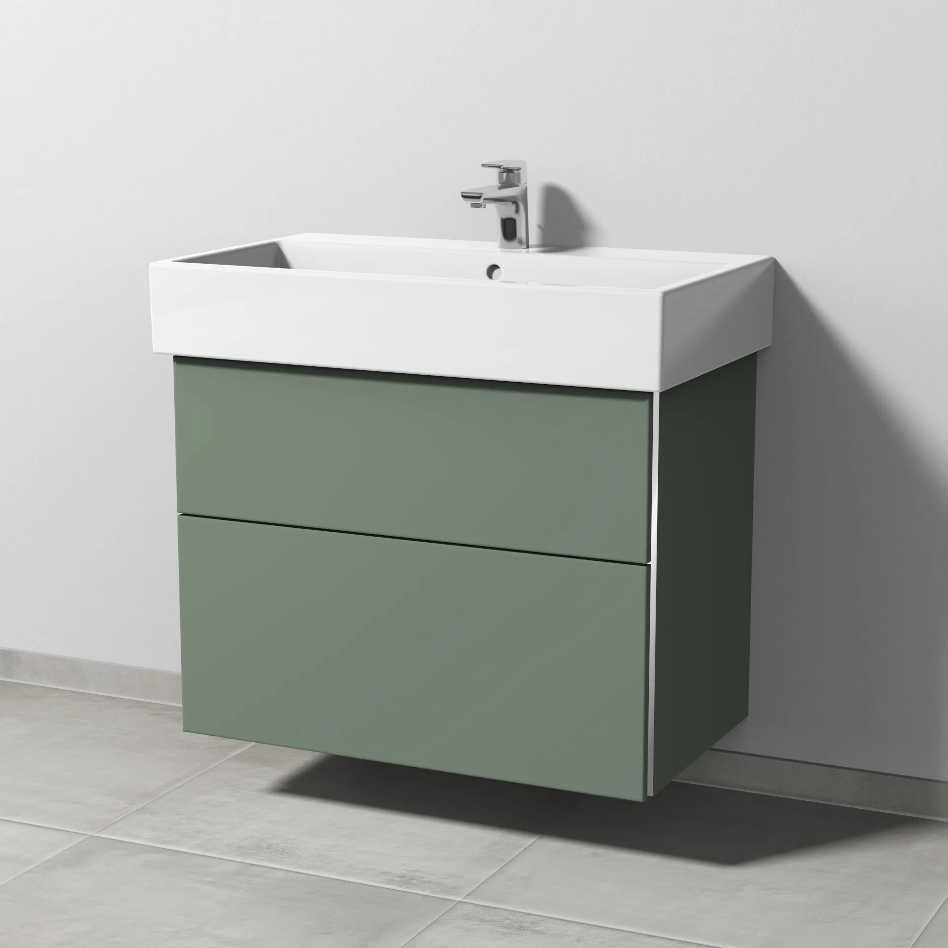 Sanipa Waschtischunterschrank „3way“ passend zu Keramik-Waschtische Vero Air von Duravit 750 × 591 × 447 mm in Soft-Green