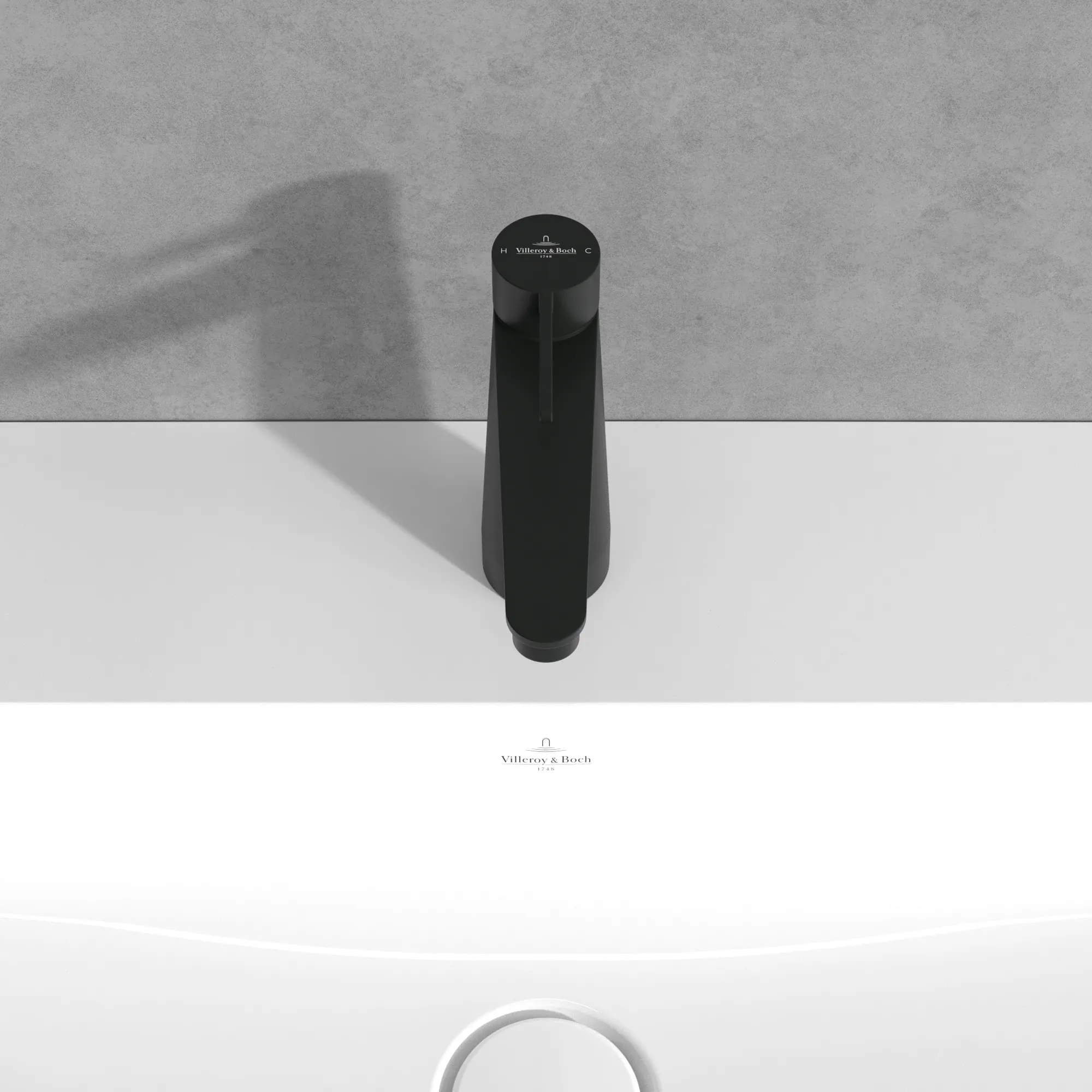 Einhand-Waschtischarmatur „Conum“ 16,5 cm Ausladung 129 mm in Matt Black