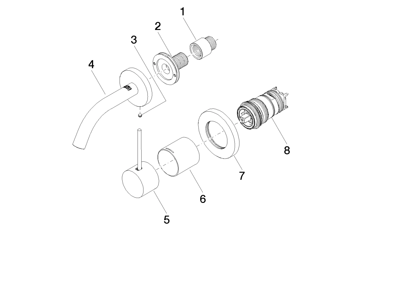 Waschtisch-Wand-Einhandbatterie ohne Ablaufgarnitur META Chrom 36867662 Waschtisch-Wand-Einhandbatterie ohne Ablaufgarnitur META Chrom 36867662