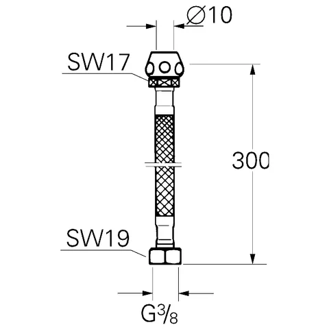 Druckschlauch 45120, 300 mm, Quetschverschraubung Ø 10 mm, chrom Druckschlauch 45120, 300 mm, Quetschverschraubung Ø 10 mm, chrom