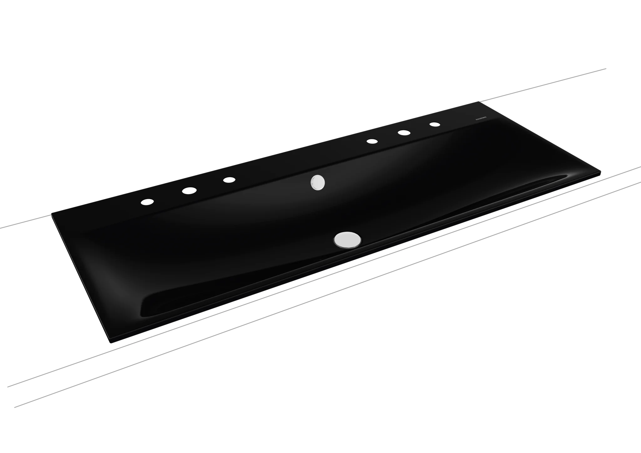 Kaldewei SILENIO Einbau-Doppelwaschtisch, schwarz, Perl-Effekt, 1200x460 mm, 14 mm Randhöhe Kaldewei SILENIO Einbau-Doppelwaschtisch, schwarz, Perl-Effekt, 1200x460 mm, 14 mm Randhöhe