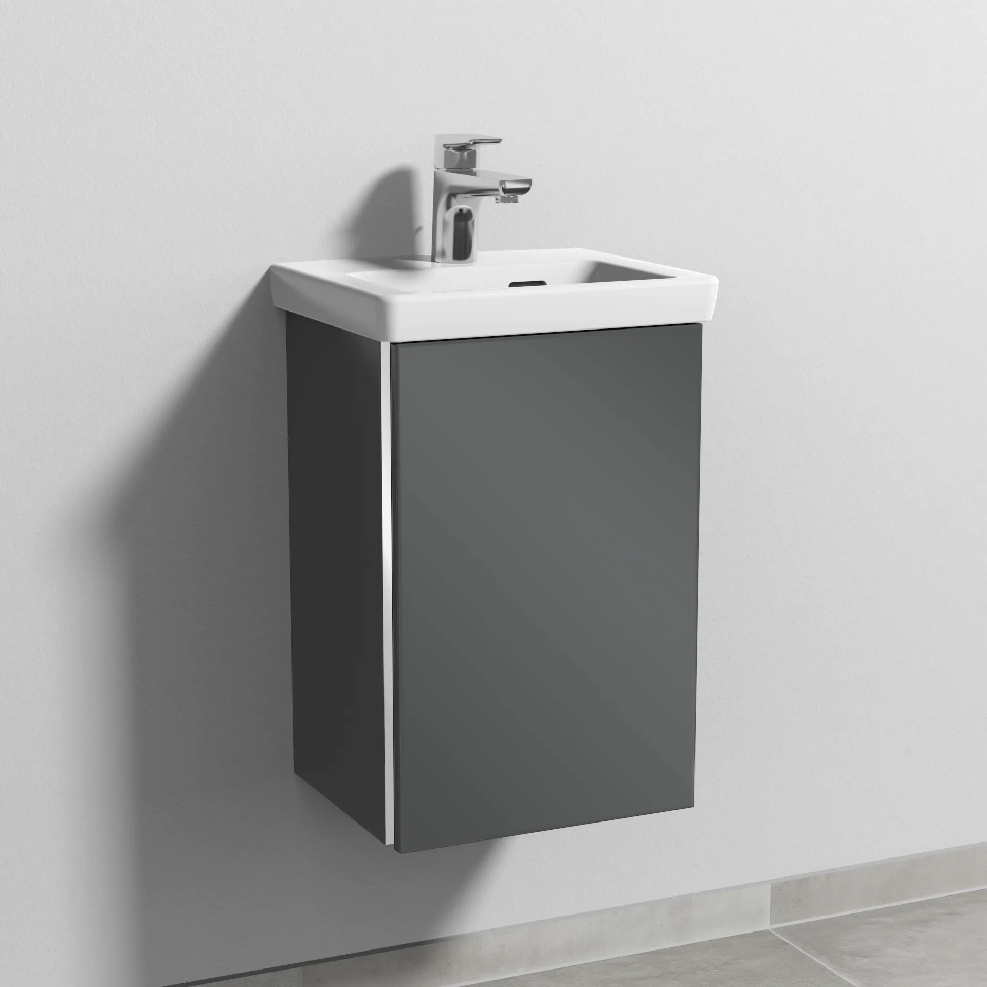 Sanipa Waschtischunterschrank „3way“ 335 × 517 × 293 mm in Anthrazit (glanz), Anschlag rechts