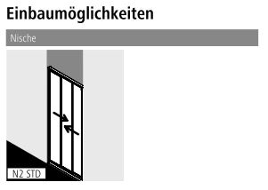 Kermi Duschtür Gleittür 3-teilig „NOVA 2000“ 175 cm Profile Silber Mattglanz