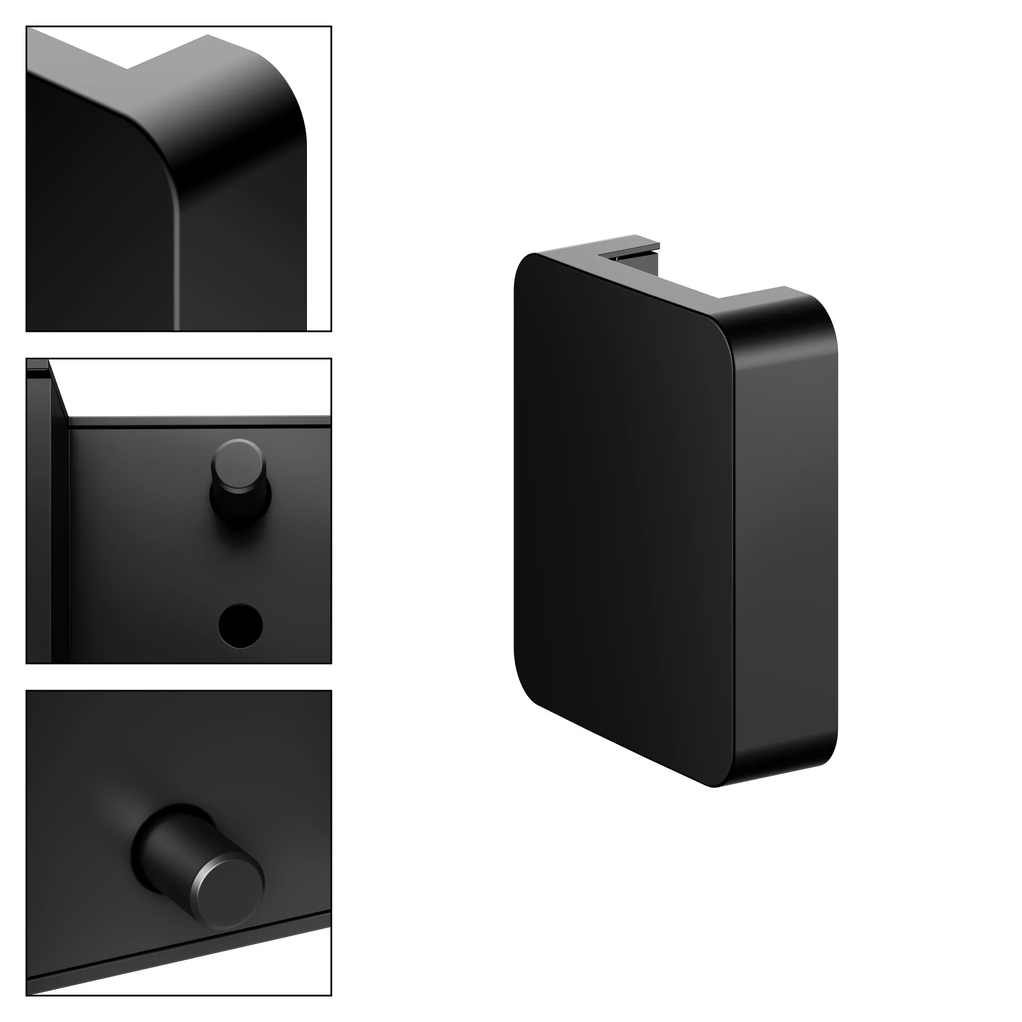 KEUCO AXESS Adapterplatte für Stützklappgriff 35003 schwarz matt