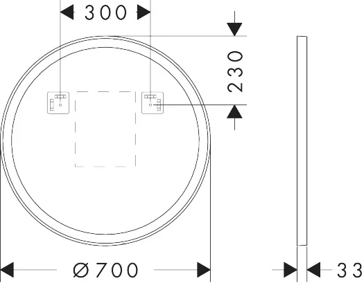 Hansgrohe Xarita Lite S Spiegel mit runder LED-Beleuchtung IR Sensor MSW, Mattschwarz, Maße: 700 x 700 x 30 mm Hansgrohe Xarita Lite S Spiegel mit runder LED-Beleuchtung IR Sensor MSW, Mattschwarz, Maße: 700 x 700 x 30 mm