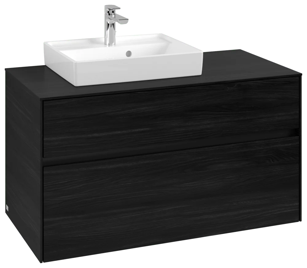 Villeroy & Boch Waschbeckenunterschrank Collaro C01400, 1000x548x500 mm, Black Oak, mit SoftClosing, 2 Auszüge