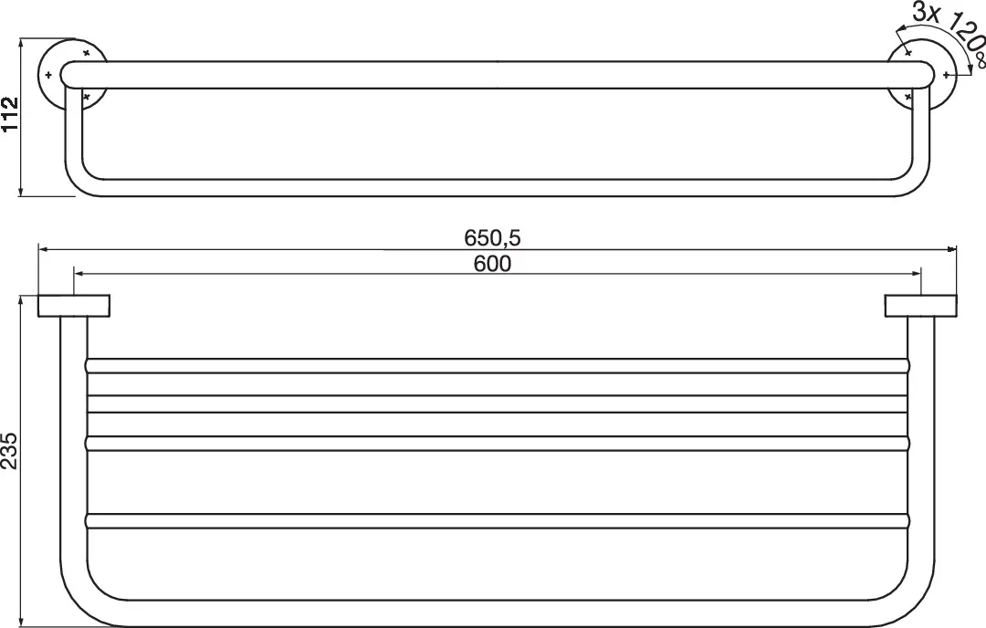 emco Handtuchhalter „rondo 2“, Befestigung verdeckt 60 cm in chrom emco Handtuchhalter „rondo 2“, Befestigung verdeckt 60 cm in chrom
