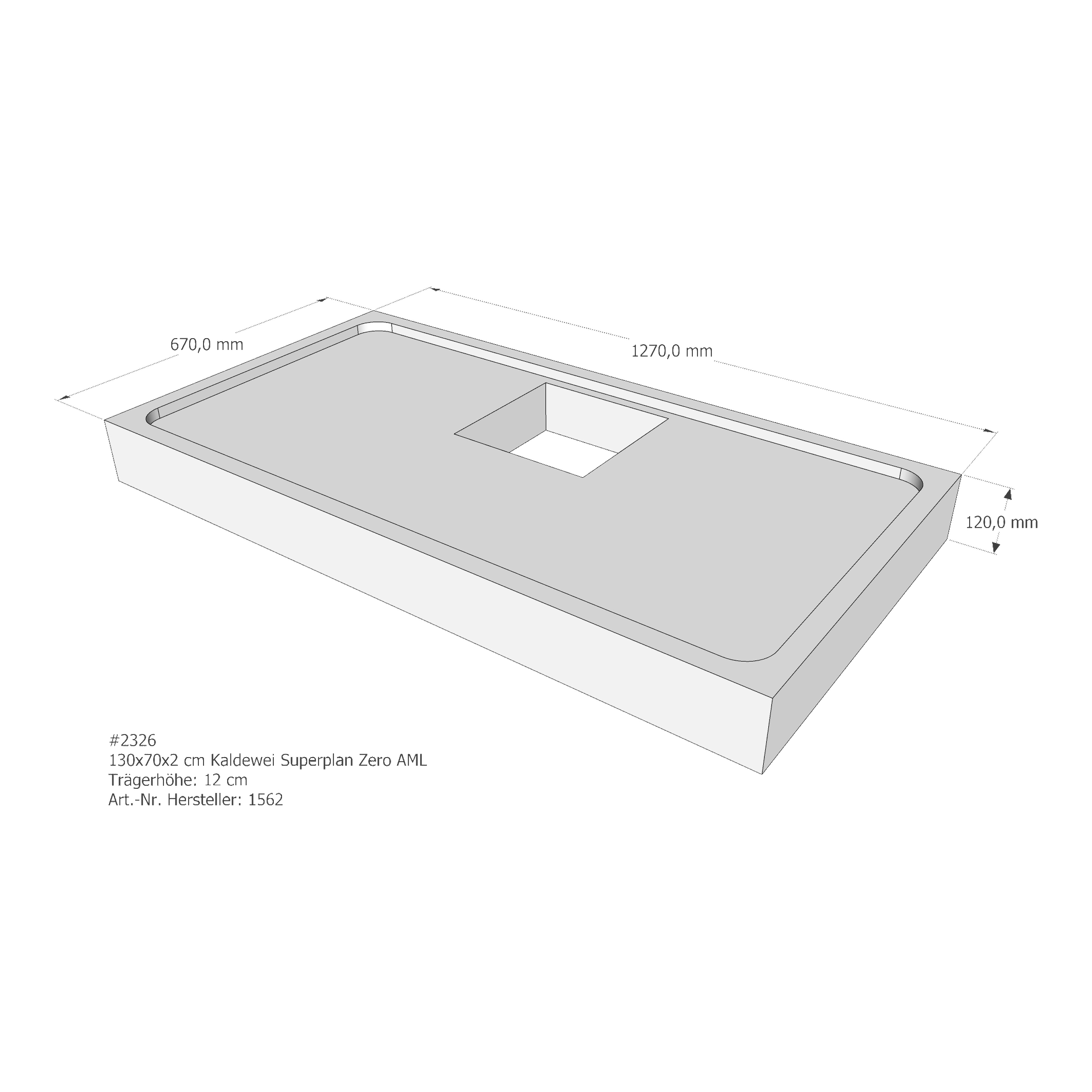 Duschwannenträger für Kaldewei Superplan Zero 130 × 70 × 2 cm Breite: 70 cm / Länge: 130 cm Duschwannenträger für Kaldewei Superplan Zero 130 × 70 × 2 cm Breite: 70 cm / Länge: 130 cm
