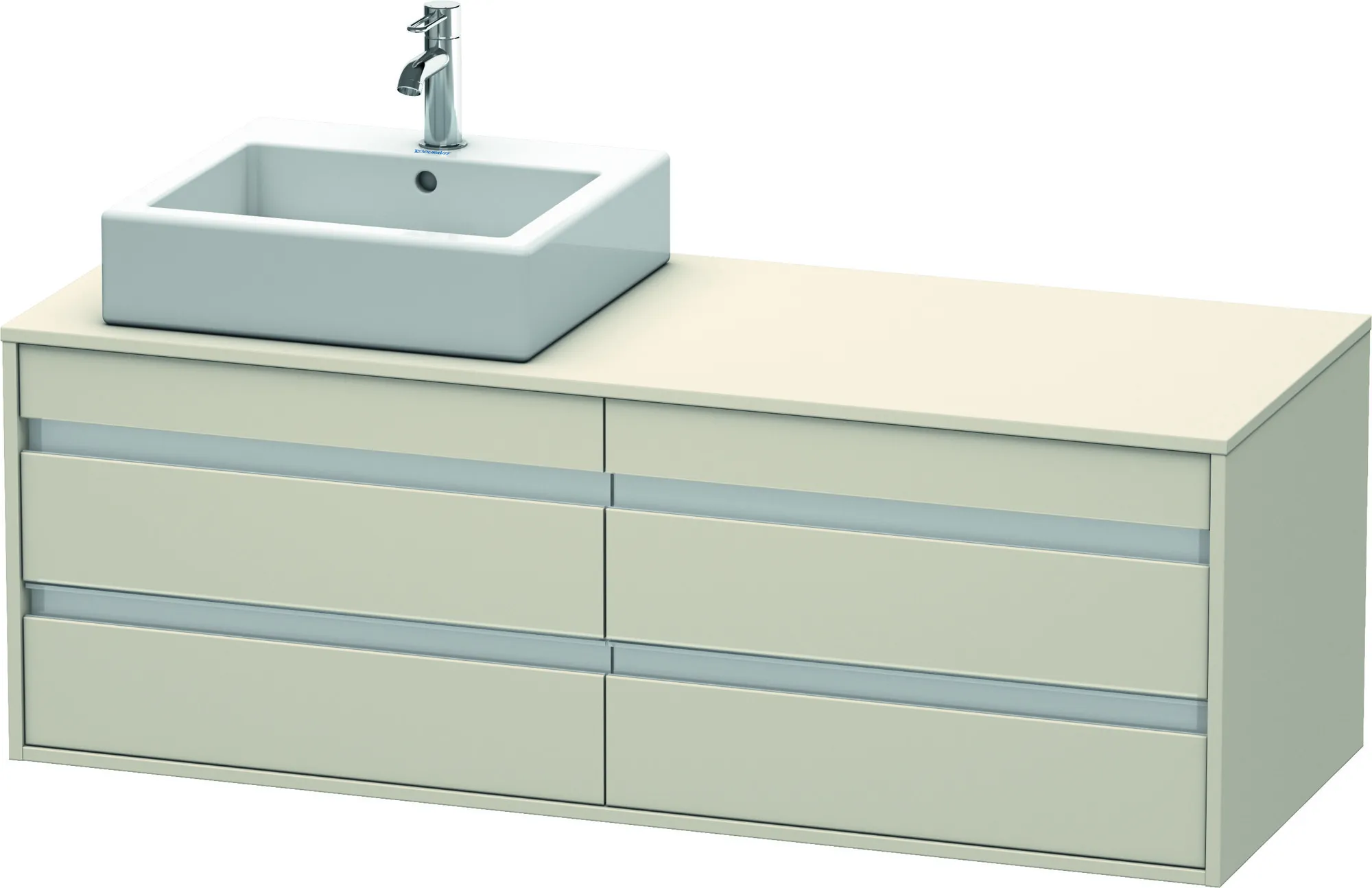 Duravit Waschtischunterschrank wandhängend „Ketho“ 140 × 49,6 × 55 cm Taupe Matt Duravit Waschtischunterschrank wandhängend „Ketho“ 140 × 49,6 × 55 cm Taupe Matt