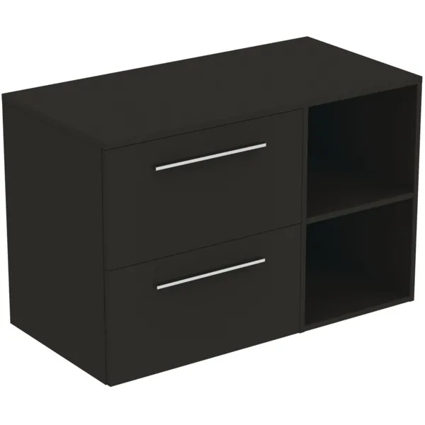 Ideal Standard i.life B 100cm Möbel-Set 2 Auszüge 2 offene Fächer Griff Chrom Carbongrau matt Ideal Standard i.life B 100cm Möbel-Set 2 Auszüge 2 offene Fächer Griff Chrom Carbongrau matt
