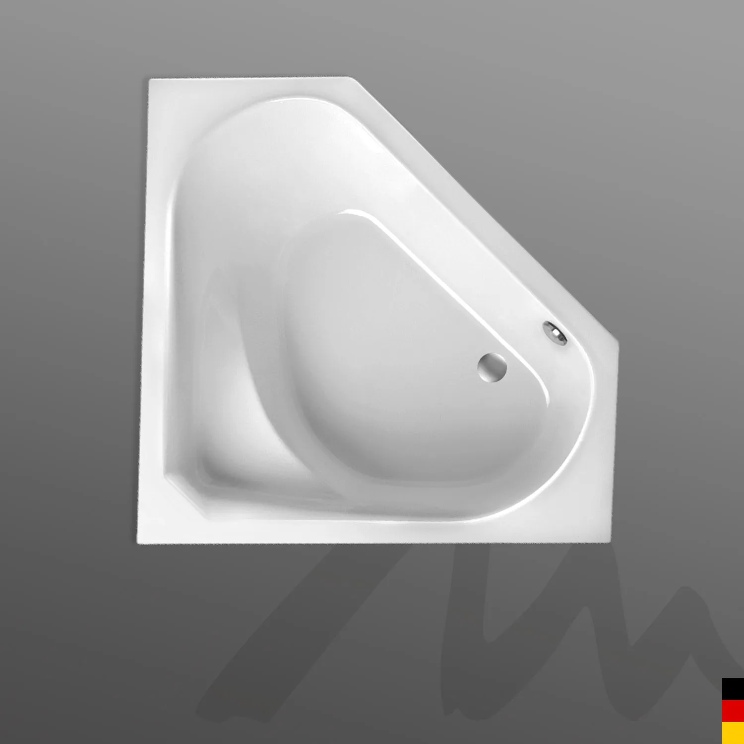 Mauersberger Acryl-Badewanne sedum 133⁄133, 1330x1330x510, weiß