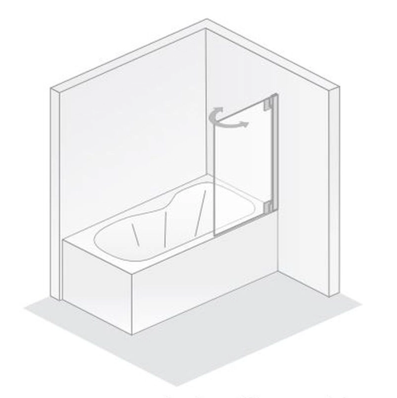 HSK Badewannenaufsatz pendelbar 1-teilig „K2P“ Glas Klar hell, Profile Chromoptik (Alu Hochglanz poliert), Scharniere nicht pendelbar, H: 1400 mm HSK Badewannenaufsatz pendelbar 1-teilig „K2P“ Glas Klar hell, Profile Chromoptik (Alu Hochglanz poliert), Scharniere nicht pendelbar, H: 1400 mm