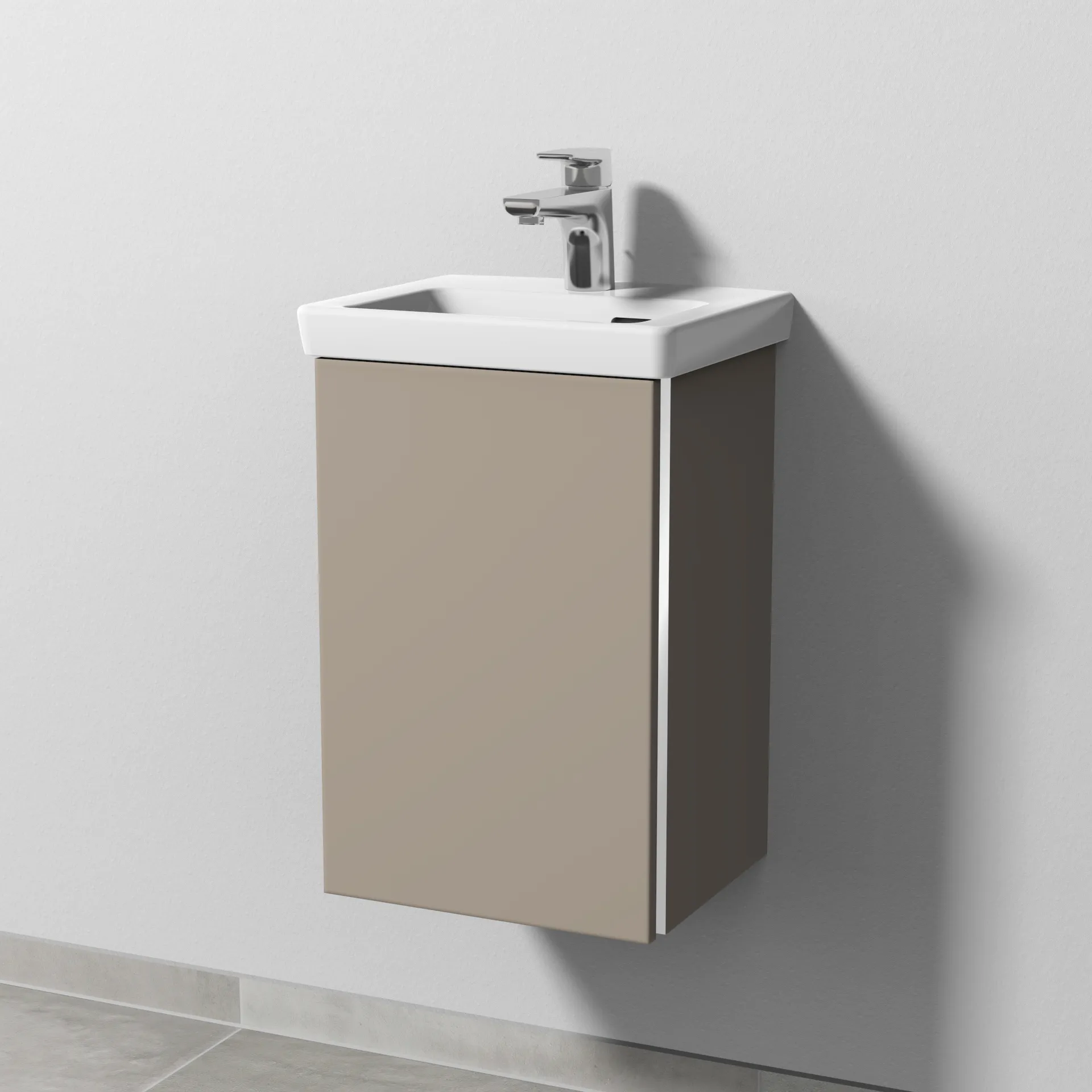 Sanipa Waschtischunterschrank „3way“ 335 × 517 × 293 mm in Sandgrau (matt), Anschlag links
