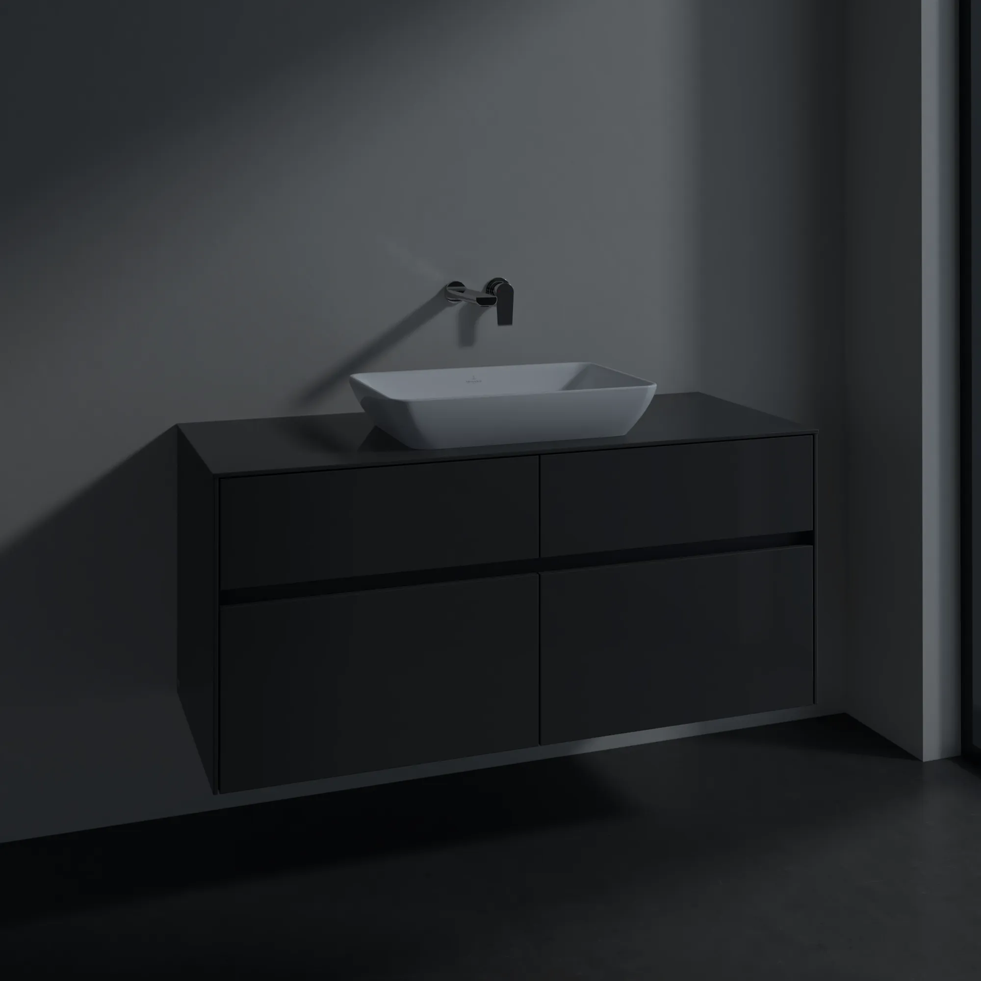 Villeroy & Boch Collaro Waschbeckenunterschrank C11200, 1200 x 548 x 500 mm, Glossy Grey