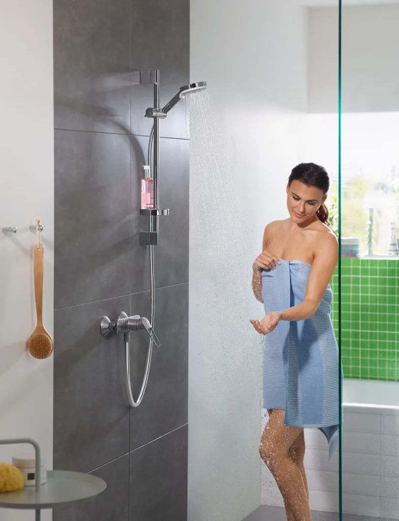 Hansgrohe Crometta Brausenset Vario/Unica 100 mm, weiß/chrom, 65 cm Brausestange mit Seifenschale Hansgrohe Crometta Brausenset Vario/Unica 100 mm, weiß/chrom, 65 cm Brausestange mit Seifenschale