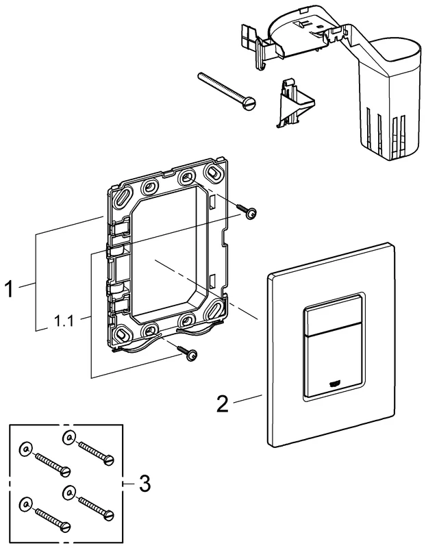 Grohe Skate Cosmopolitan Set Fresh WC-Betätigung, Abdeckplatte, 2-Mengen- und Start & Stopp-Betätigung, chrom Grohe Skate Cosmopolitan Set Fresh WC-Betätigung, Abdeckplatte, 2-Mengen- und Start & Stopp-Betätigung, chrom