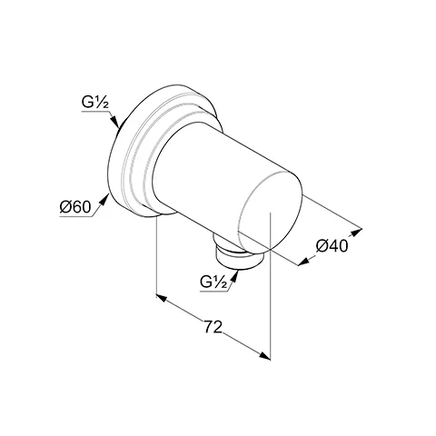 Kludi NOVA FONTE Schlauchanschlussbogen CLASSIC eigensicher chrom, DN 15