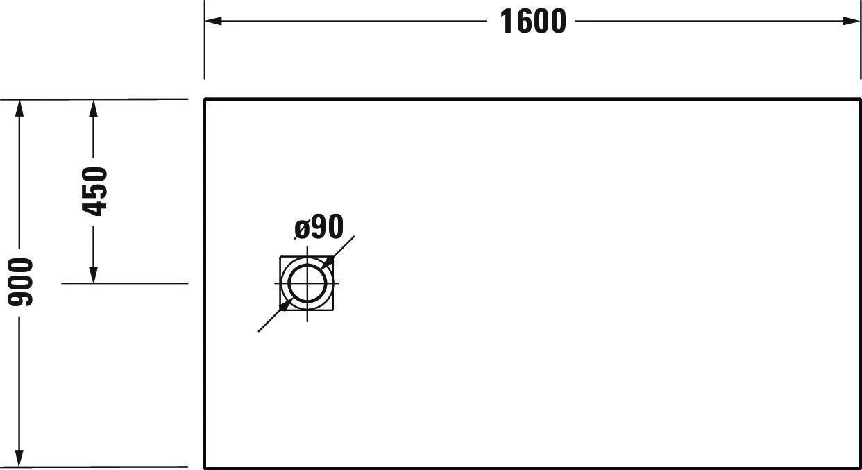 Duravit rechteck Duschwanne „Sustano“ 160 × 90 cm in Dunkelgrau Matt