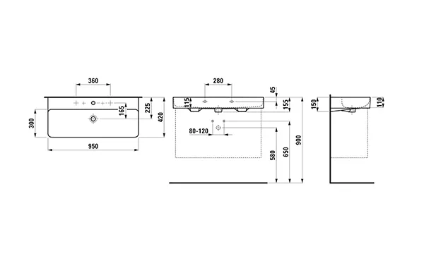 Waschbecken „VAL“ in Weiß Waschbecken „VAL“ in Weiß