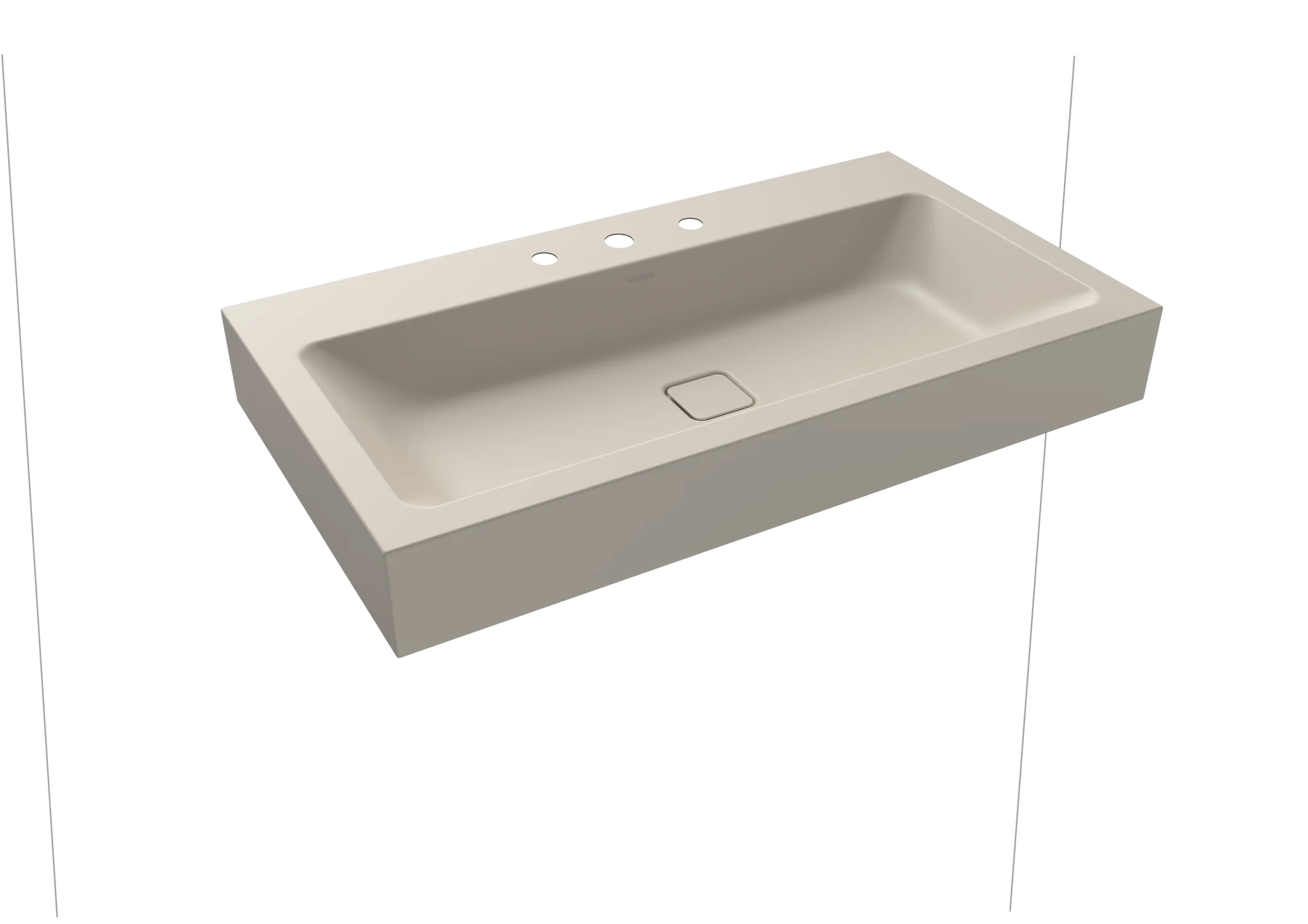 Kaldewei CONO Wandwaschtisch, 900x500 mm, warm grey, 120 mm Randhöhe, ohne Überlauf, 3er Hahnlochbohrung