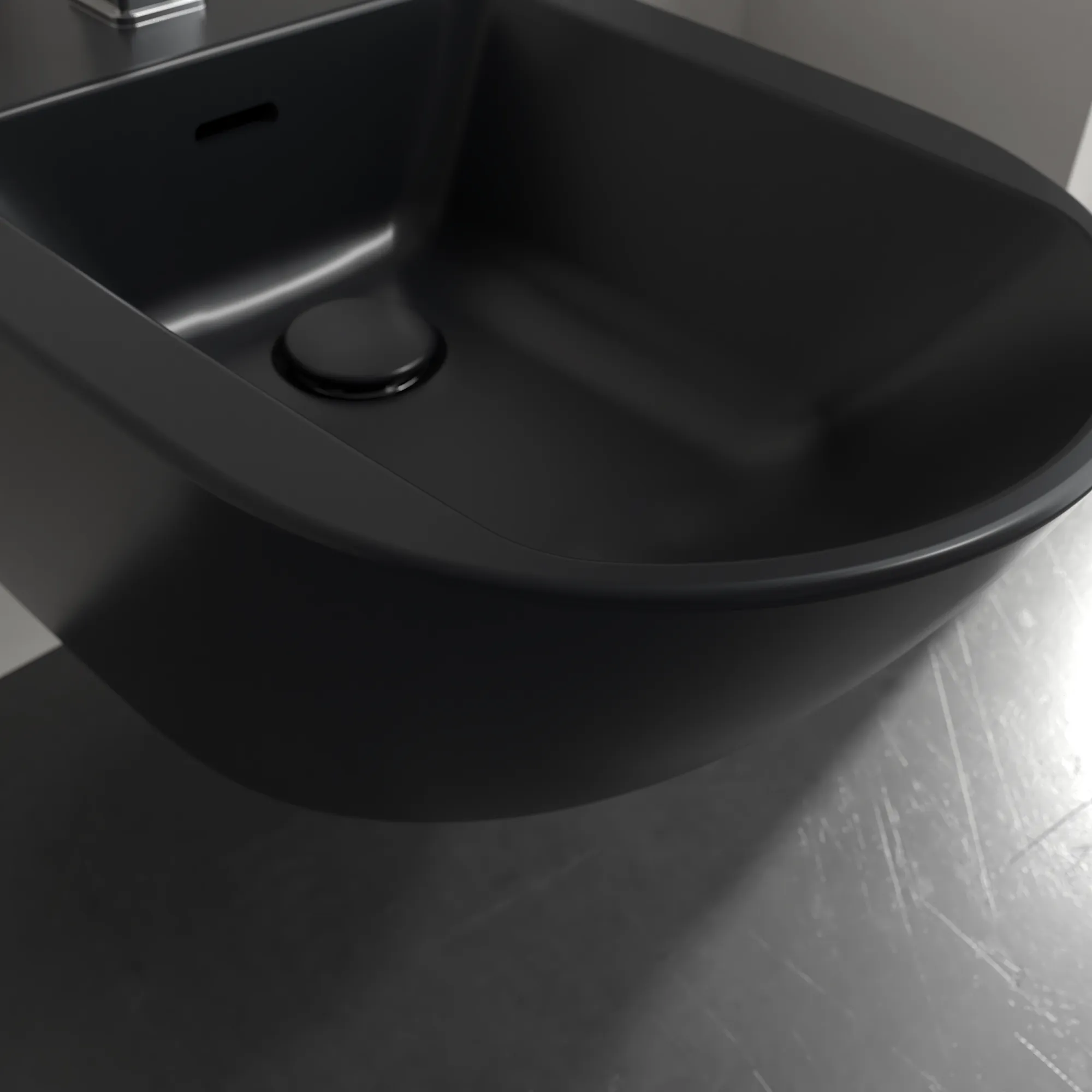 Villeroy & Boch Bidet „Antao“, Befestigung verdeckt 375 × 560 × 270 mm in Pure Black Villeroy & Boch Bidet „Antao“, Befestigung verdeckt 375 × 560 × 270 mm in Pure Black