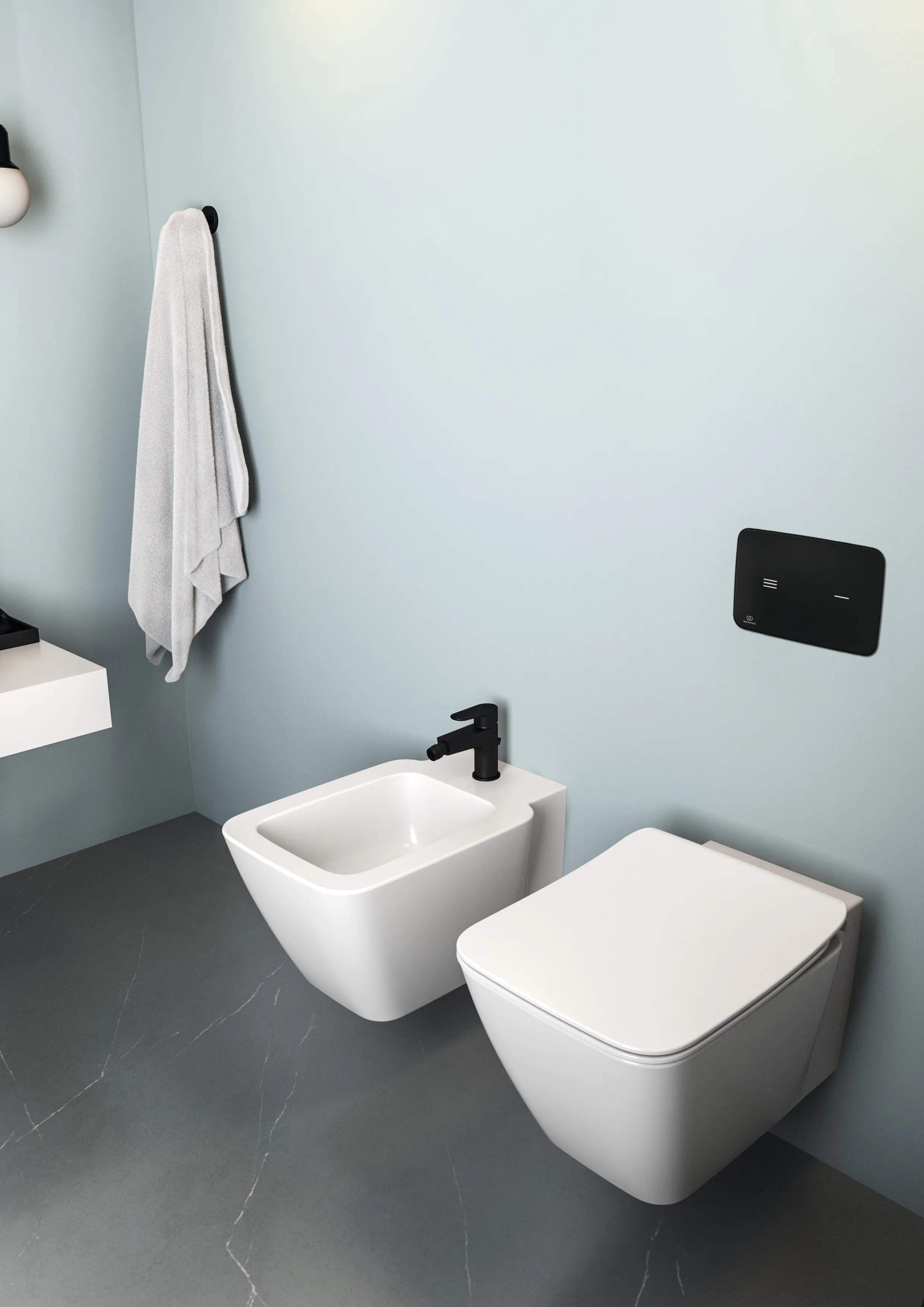 Ideal Standard Bidetarmatur Cerafine O, Ausladung 127mm, Silk Black