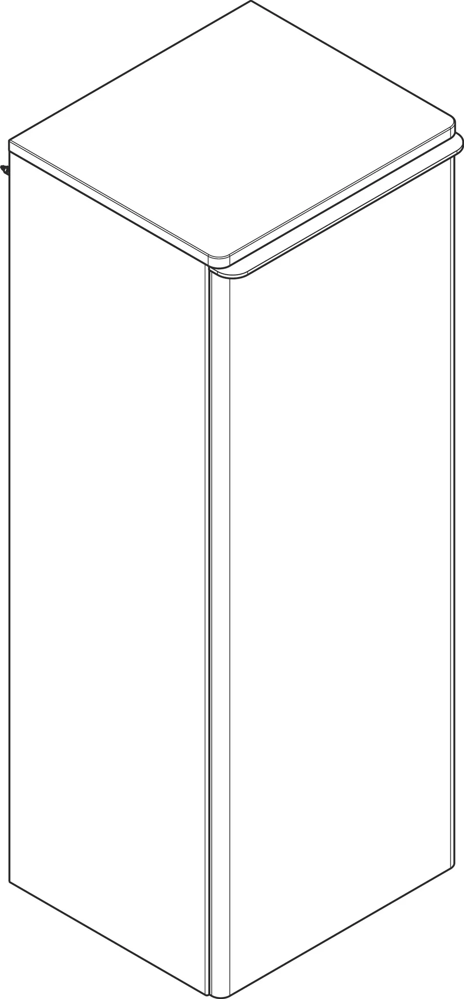 Hansgrohe Xelu Q Halbhochschrank Weiß Hochglanz 400⁄350, Türanschlag links chrom