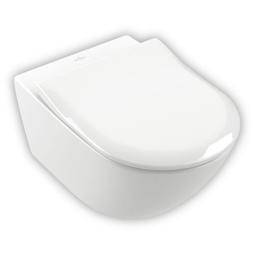 Set aus Subway 3.0 Wand-WC CeramicPlus TwistFlush SlimSeat Weiß