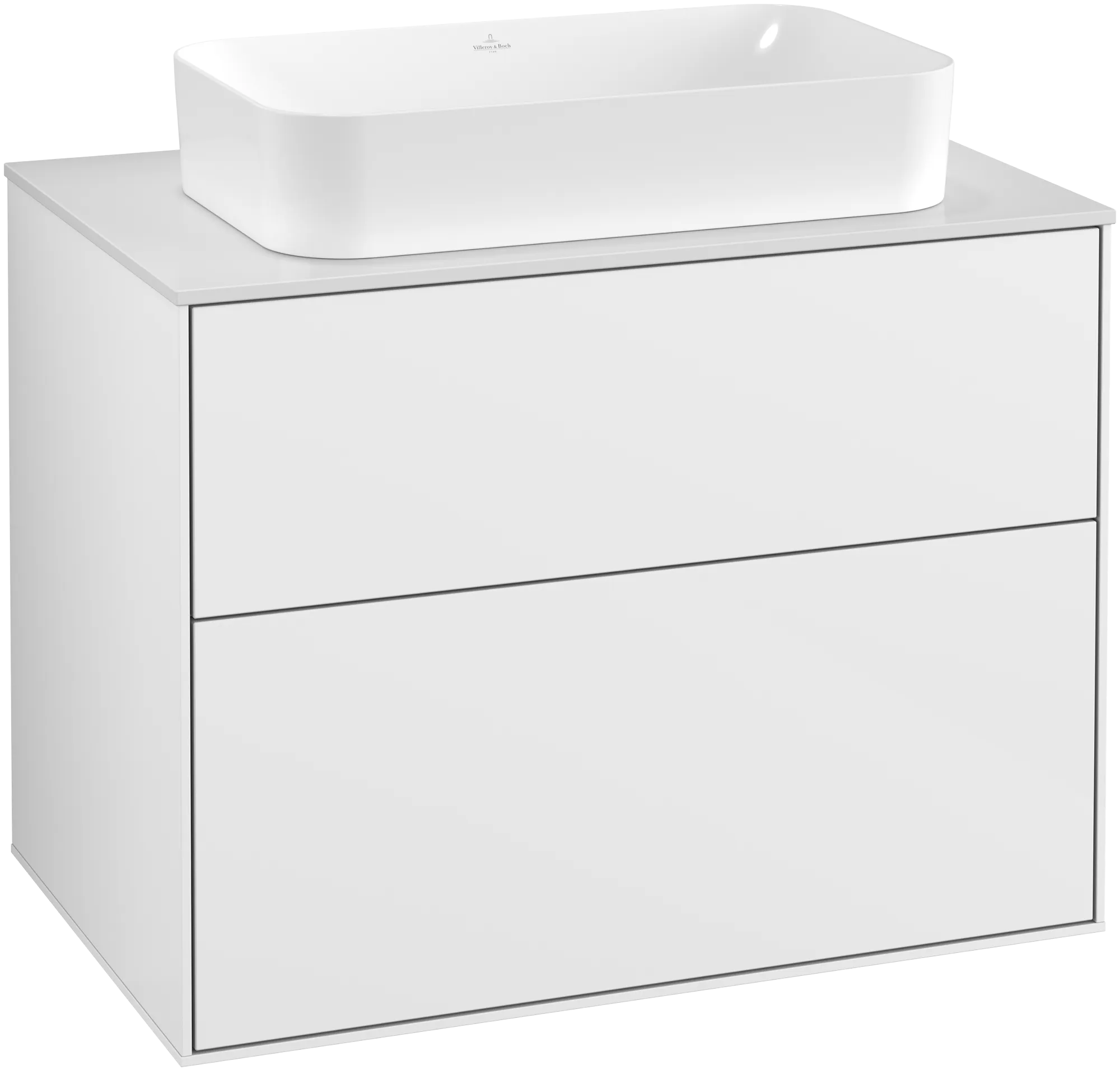 Villeroy & Boch Waschtischunterschrank „Finion“ für Schrankwaschtisch 800 × 603 × 501 mm Glossy White Lacquer, für Becken mittig, mit Hahnlochbohrung Villeroy & Boch Waschtischunterschrank „Finion“ für Schrankwaschtisch 800 × 603 × 501 mm Glossy White Lacquer, für Becken mittig, mit Hahnlochbohrung