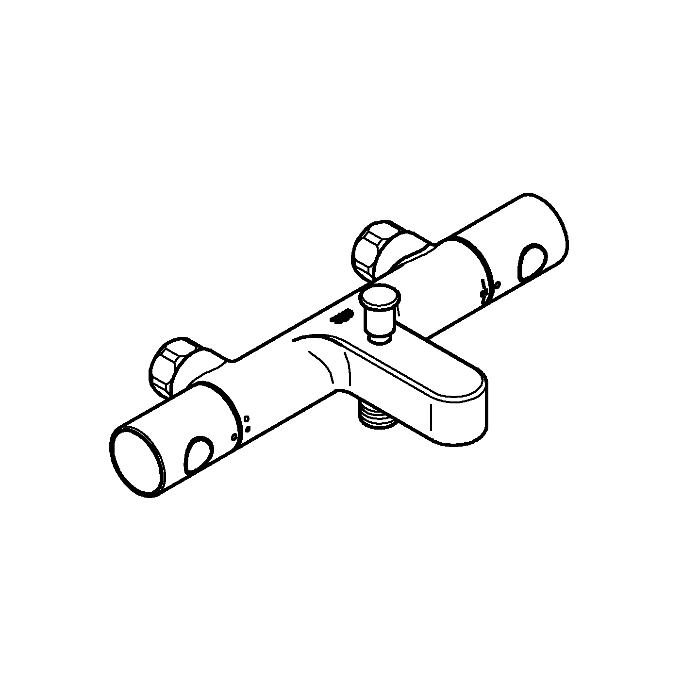 Thermostat-Wannenbatterie Grohtherm 800 Cosmopolitan 34770, Wandmontage, ohne Anschlüsse, chrom