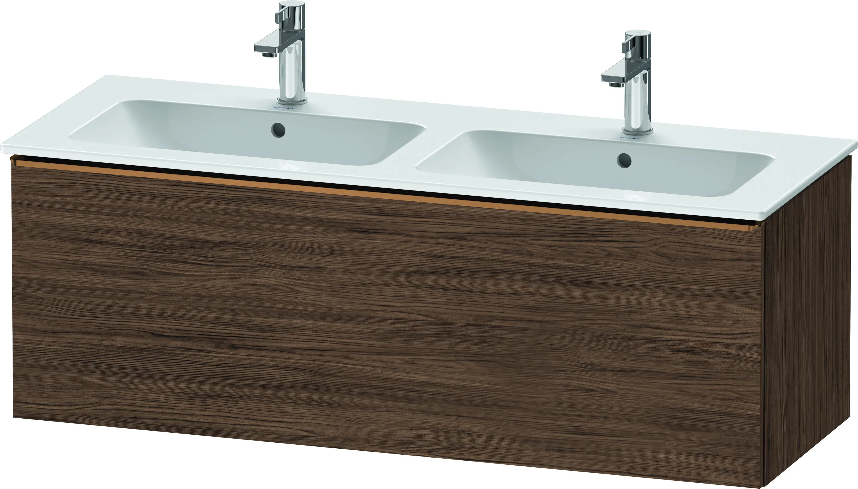 Duravit Waschtischunterschrank wandhängend „D-Neo“ 128 × 44 × 46,2 cm Nussbaum Dunkel