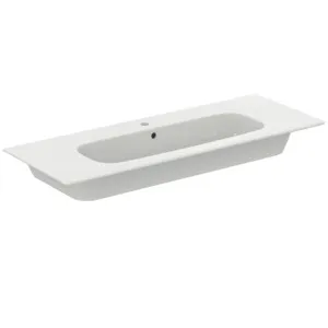 Waschbecken „i.life A“ 124 × 46 × 15,5 cm, Hahnlochposition mittig Waschbecken „i.life A“ 124 × 46 × 15,5 cm, Hahnlochposition mittig