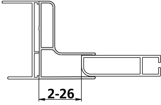 Kermi Duschdesign Kombiprofil „NOVA 2000“ 1850 mm in Weiß