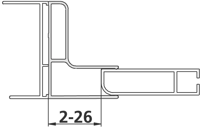 Kermi Duschdesign Kombiprofil „NOVA 2000“ 1850 mm in Silber Mattglanz