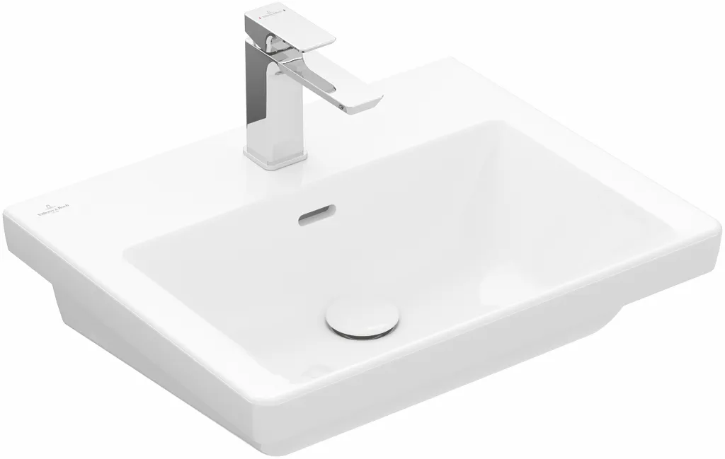 Villeroy & Boch Wandwaschtisch für Montage mit Möbel „Subway 3.0“ 550 × 440 × 165 mm, ohne Hahnlochbohrung in Stone White