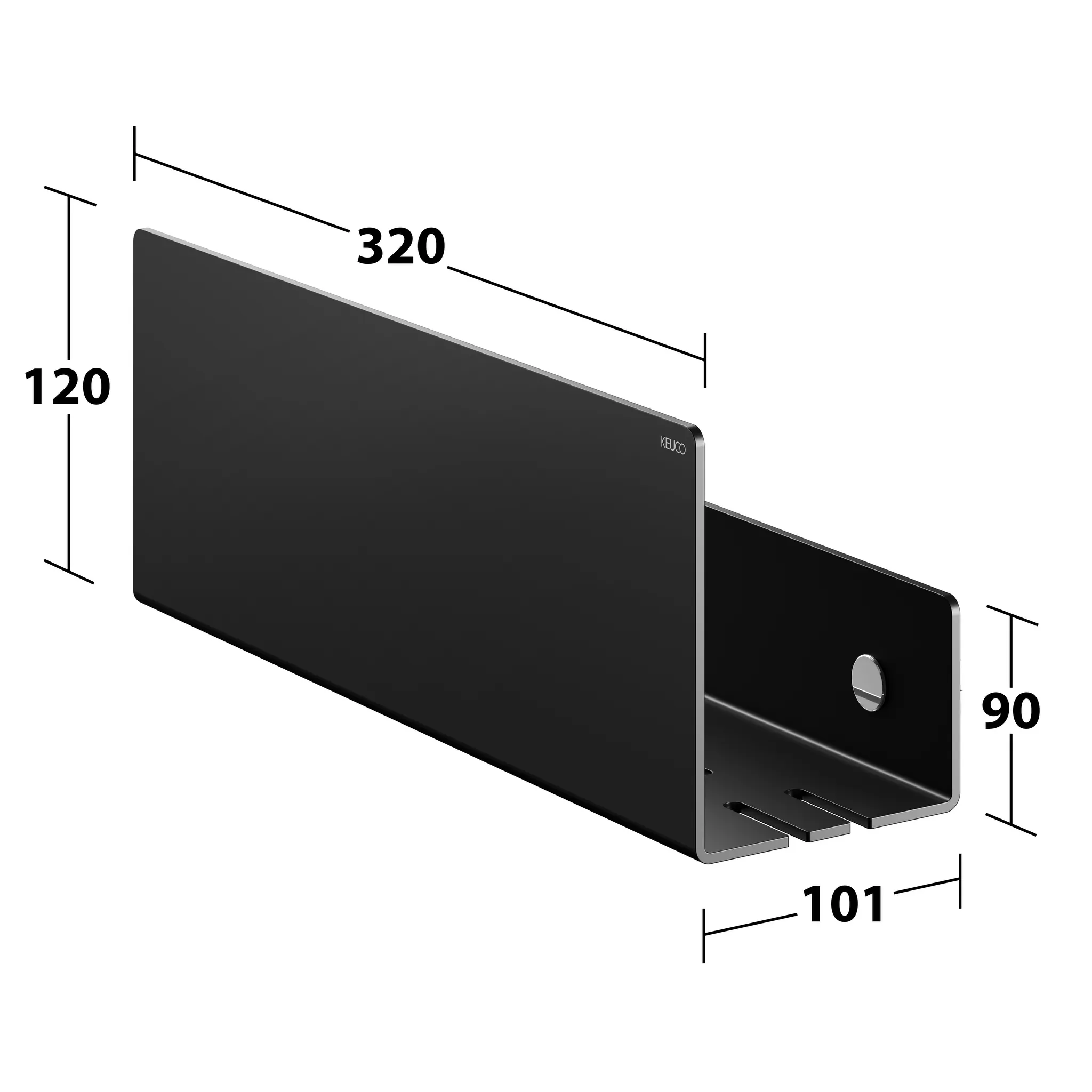 Duschablagen 24952370000 Duschablage Wandmontage abnehmbar 320 x 120 x 90 mm schwarzgrau
