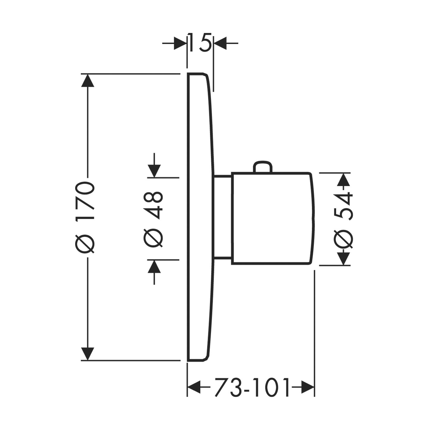 Thermostatmischer Unterputz Axor Uno High Flow Fertigset chrom